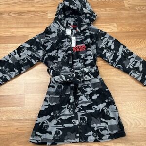 Gap Star Wars Darth Vader Bath Robe Kids Boys Size 8 Black Camo NEW